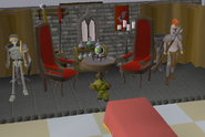 The wallpaper recreated in-game within the Falador Party Room.