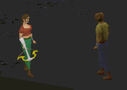 A player performing the Armadyl crossbow's special attack, Armadyl Eye.
