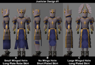 Three proposed models of the armour set