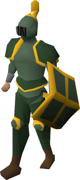 Adamant gold-trimmed set (lg) equipped