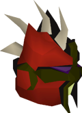 Red slayer helmet detail