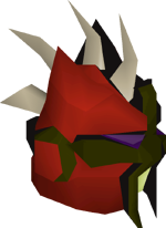 Red slayer helmet detail