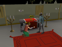 The masked stranger kills the player!