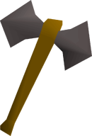 Iron battleaxe detail