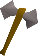 Steel battleaxe detail