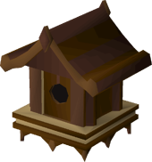 Mahogany bird house detail