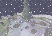 Falador Park, covered in snow.