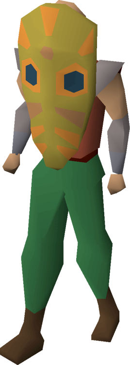 Tribal mask (orange) equipped