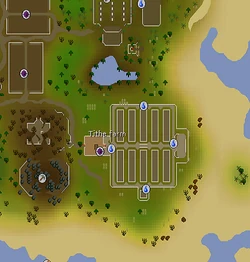 The entrance to the tithe farm is on the eastern side of the Hosidius House.