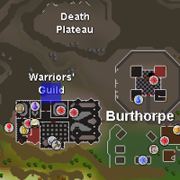 Hot cold clue - north of Warriors Guild map
