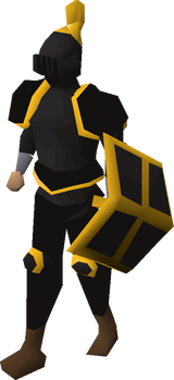 Black gold-trimmed set (lg) equipped