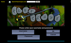 RuneScape Classic login screen