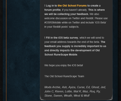 Update Osrs Mobile Ios Beta Invitations Sent Old School Runescape Wiki Fandom