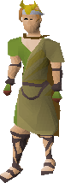 A player wearing the Moonclan robes, with the helmet.