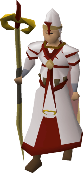 Zamorak vestments equipped