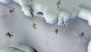 The most popular way of  Wyverns is done by trapping the eastern or western one on the side of the cave entrance after losing , as shown.