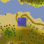 The dungeon entrance shown on the world map.