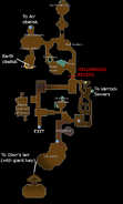 An annotated map of the Edgeville dungeon. (click to enlarge)