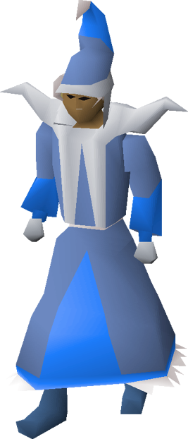 Blue mystic robes equipped