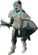 A player wearing the Hard achievement set.