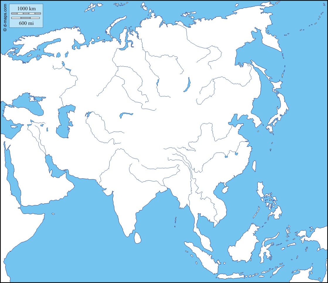 Physical Outline Map Of Asia Asia | 2012 Film Wiki | Fandom