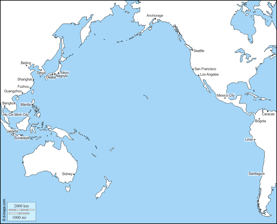 blank pacific rim map