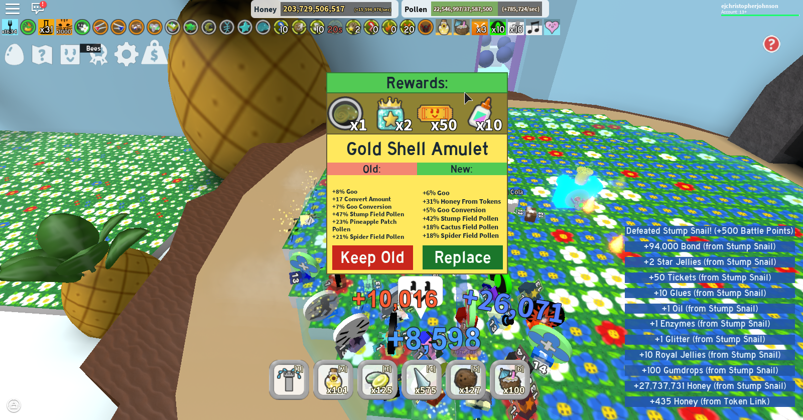 Discuss Everything About Bee Swarm Simulator Wiki Fandom - diamond shell amulet unlocked 13 stump snails roblox