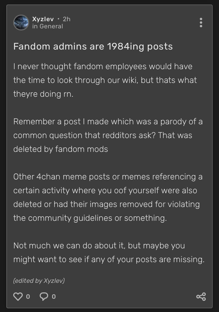not even the starscape wiki is safe | Fandom