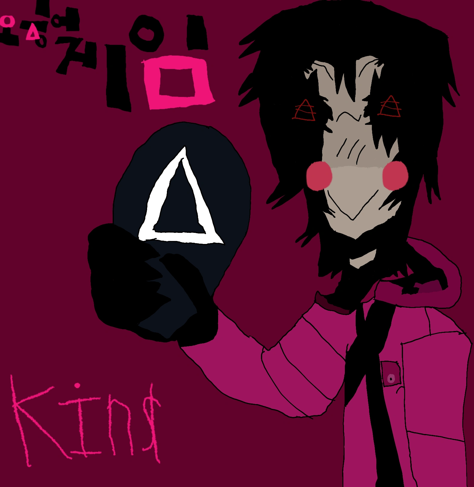 Keshin as a triangle guard from squid game | Fandom