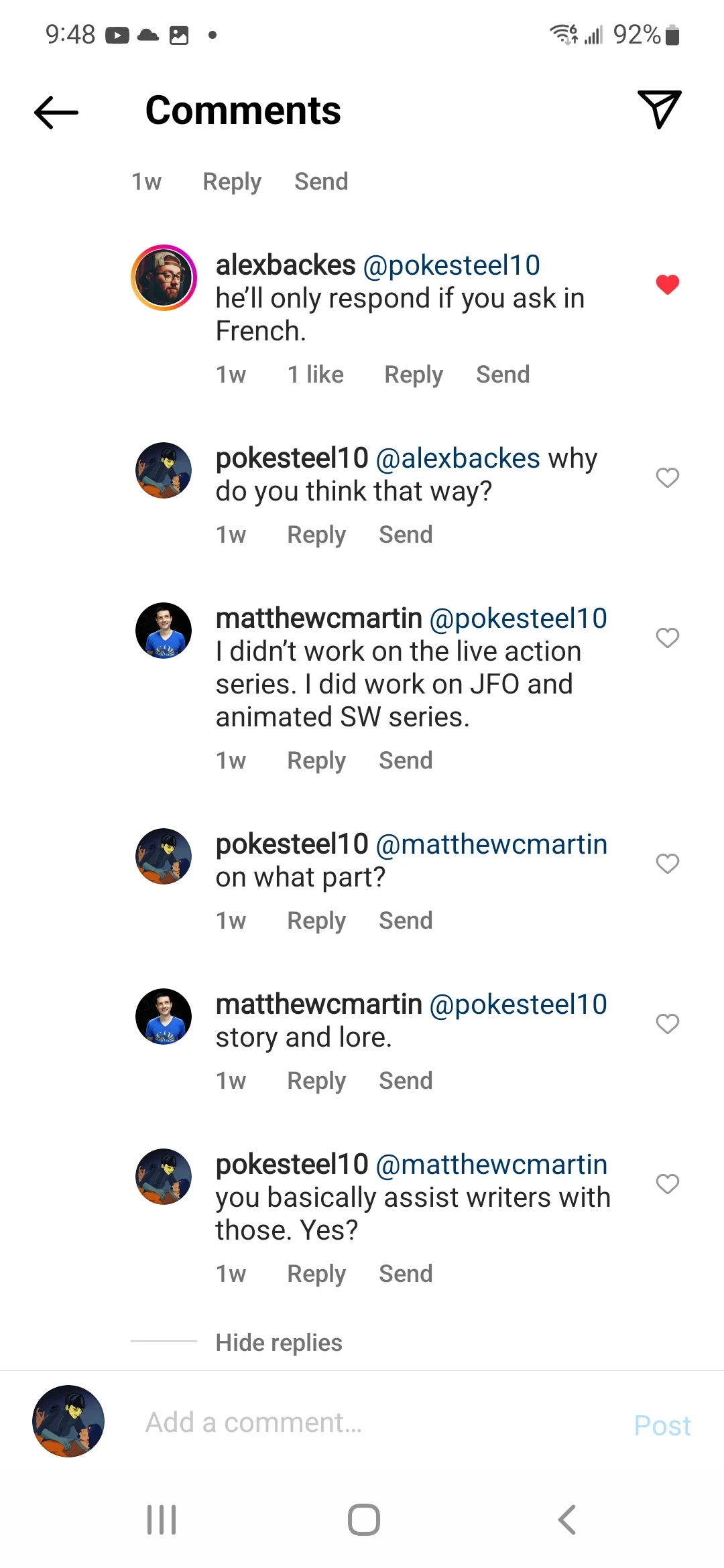 Is Matt Martin a writer Fandom