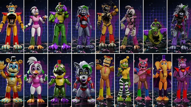 FNAF Security Breach & Extras Workshop Animations Compilation