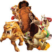 Ice Age Collision Course Scrat Earth Sid, Manny, Diego and Buck