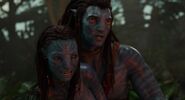 Jake and Neytiri witness the burning forest.