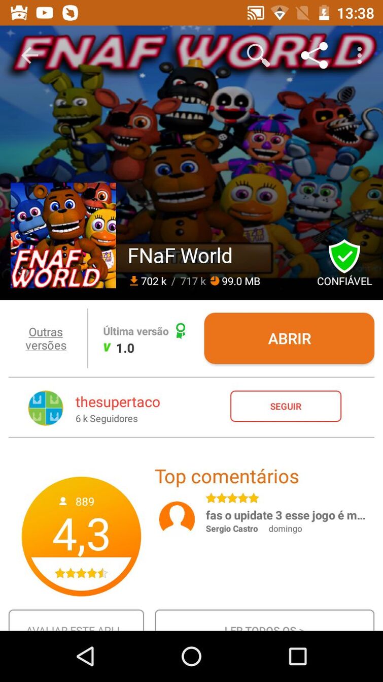 Como faço download de FNAF World no meu celular