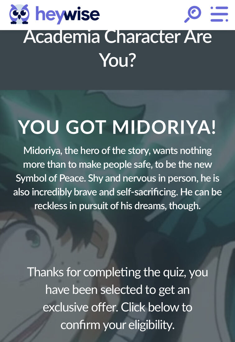 Which My Hero Academia Character Are You? - Heywise