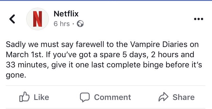 Is The Vampire Diaries leaving Netflix? When the series ends, and