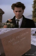 Tom visits Amy grave.