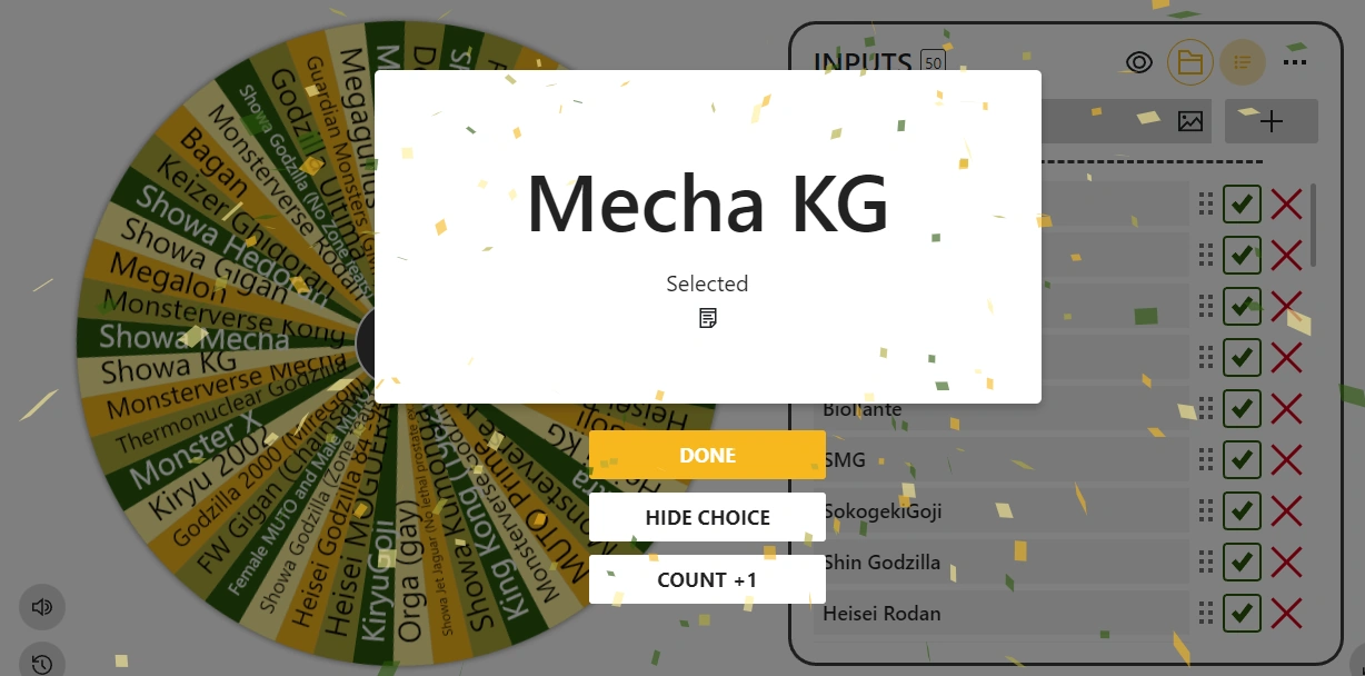 Spin the wheel kaiju fight 2 Fandom