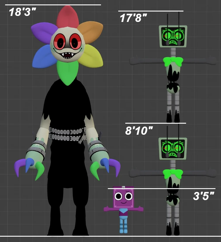 Dandy's World character heights based off the vans Fandom