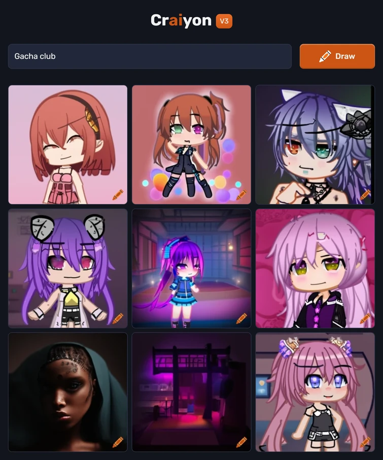 I asked an AI to generate images with the prompt "Gacha Club" and uh ...