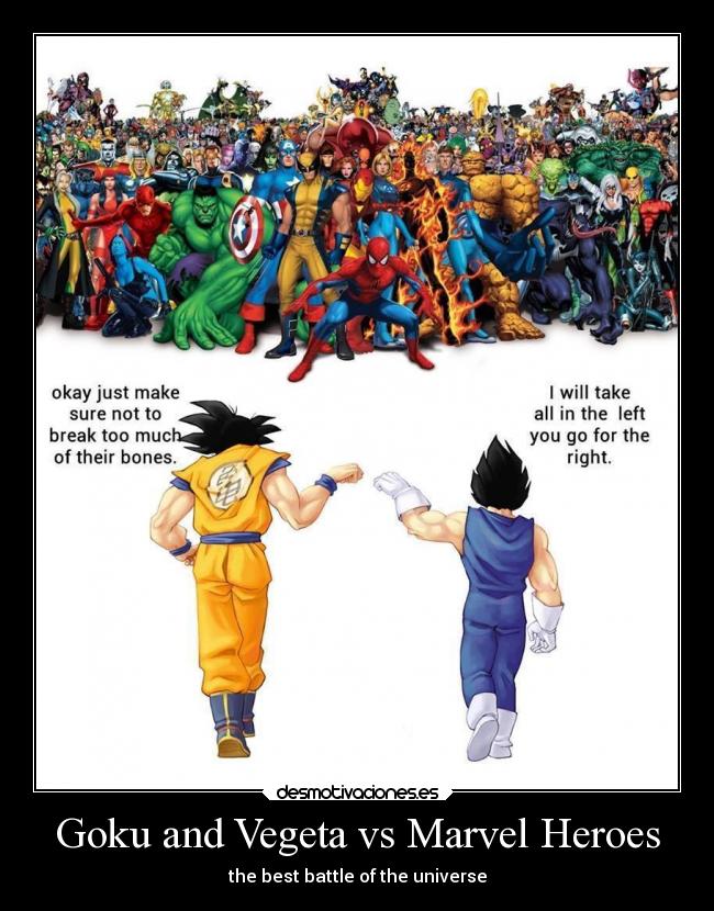 goku and vegeta vs marvel spiderman