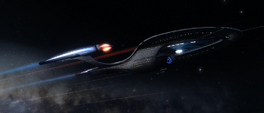 The Endeavour at warp.