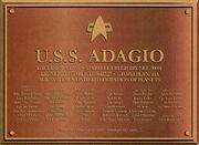 USS Adagio Dedication Plaque