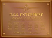 The Enterprise's dedication plaque.