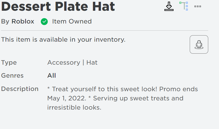 when will the dessert plate hat go offsale? Fandom