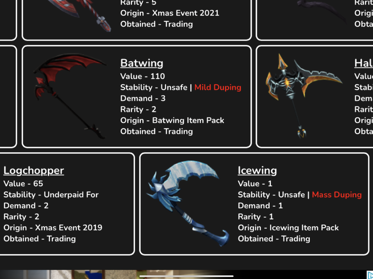 What do people offer for BATWING? (MM2) 