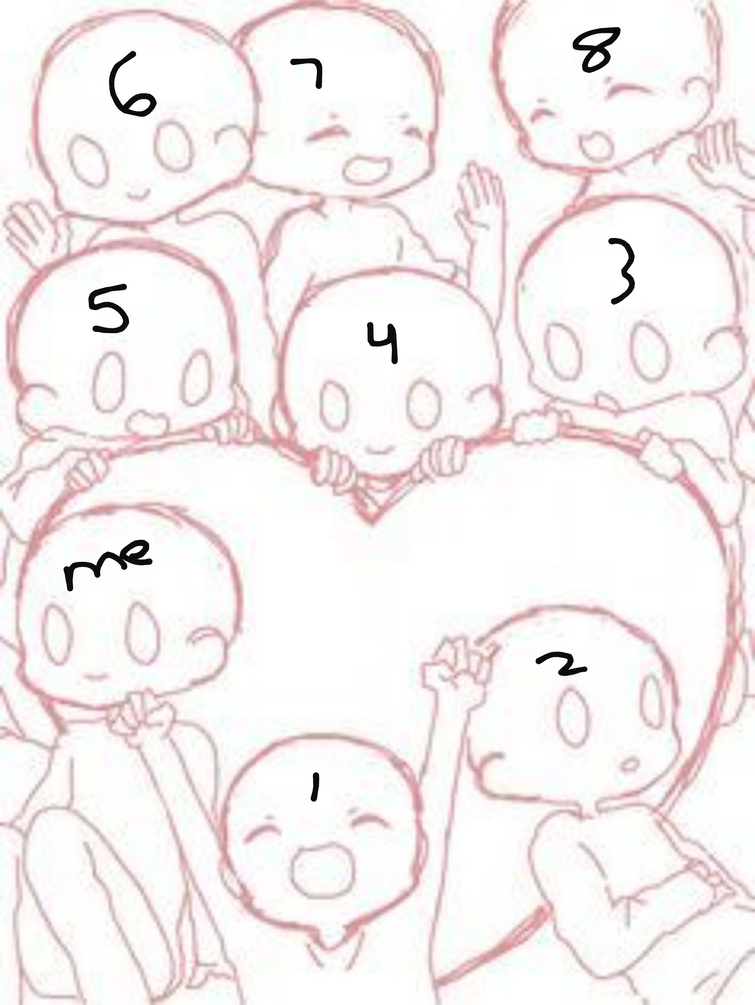 chibi friends lineart