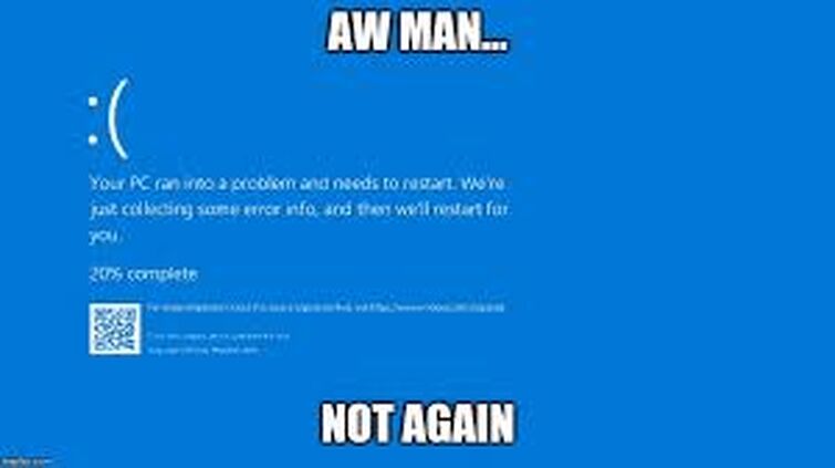 blue screen of death man