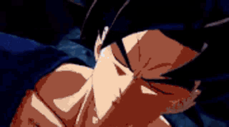 Goku shows off his power animated gif