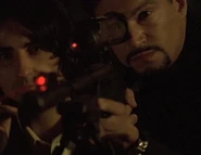 8x09 sniper rifle.jpg (37 KB) Samir Mehran- This Middle-Eastern terrorist while well-accented just can't measure up to either Abu Fayed or Habib Marwan. How can he to be fair? He's just a been-there-done-that guy who's one of the last few heavies pulling the strings on the whole conspiracy. Before he gets taken out after coming out of the closet (No, it's not what you think!), he is seen making Jack and his weakened rookies' life hell by firing at them with this cool-looking sniper rifle.